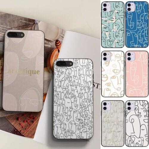 Abstract Artistic Face Phone Case Fundas Shell Cover For Iphone 6 6s 7 8 Plus Xr X Xs 11 12 13 Mini Pro Max