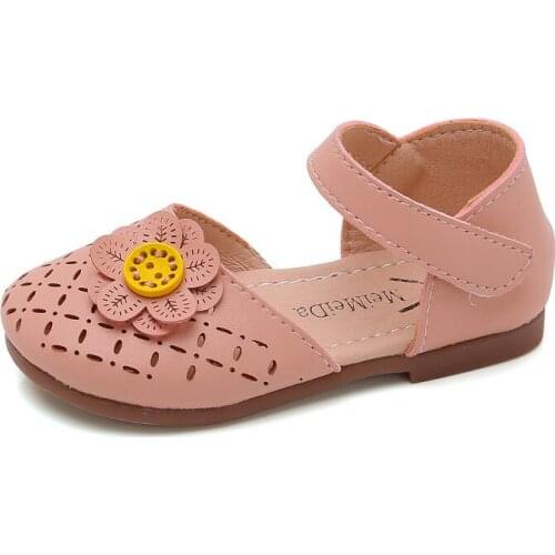 CAPSELLA KIDS Elegant Flower Beach Sandals Summer Shoes For Baby Children Girls Princess Fashion Cut-Outs Sandals Size 21-30