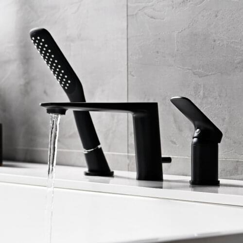 Shower System Modern Black Bathroom Cold And Hot Mixer Faucet Bath Faucet Tap Bathtub Shower Set Water Taps
