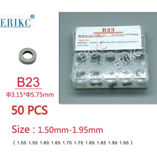 ERIKC B23 Injector common rail adjusting shims injection gaskets thickness (1.50mm-1.95mm) 50 pieces / set
