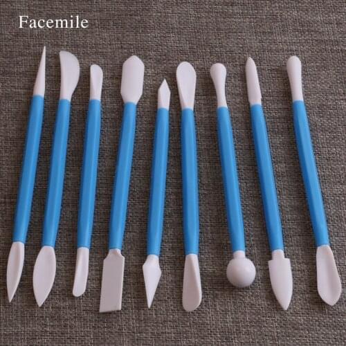 Facemile 9PCS BlUE Sculpture Gift Decoration Print Engraving Tools Carving Sugar Kitchen Baking Dessert Mould Accessories 54031