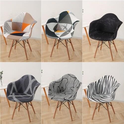 Geometric Arm Chair Cover Spandex Stretch Printed Seat Covers for Chairs Slipcover Kitchen Dining Chair Covers House De Chaise