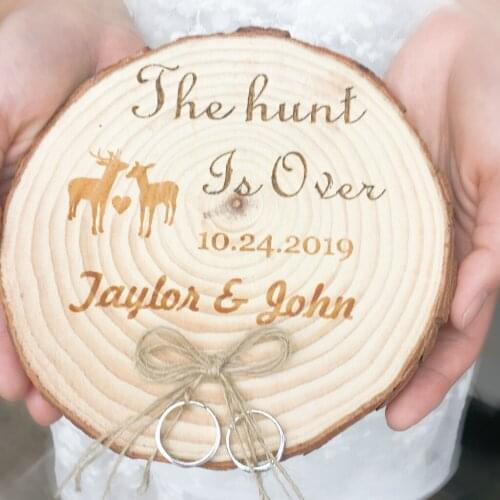Personalized Rustic Wedding Wood Ring Box Holder Custom Your Names Date Engagemant Bridal Shower Ring Bearer Box