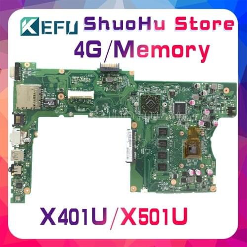 KEFU For ASUS X401U-M3 X401U X501U 4GMemory Laptop Motherboard Tested 100% work original Mainboard
