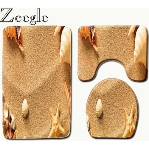 Zeegle Microfiber Rug Bath Mats Bathroom Floor Mat Pedestal Rug Lid Toilet Cover Bath Mat Carpet Non slip Quick Dry Mat