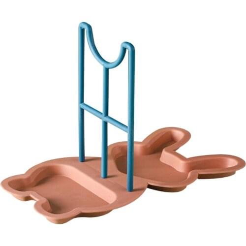 50LB Creative Rabbit Pot Lid Holder Spoon Rack Pot Cover Frame Kitchen Organizer Tableware Container Stand