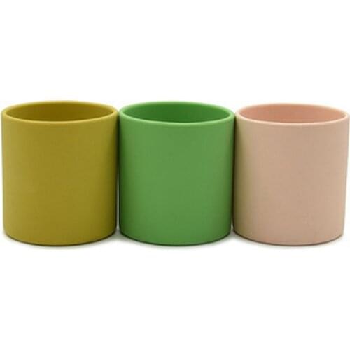 3PCS Baby Silicone Cup Food Grade Silicone kids Feeding Cup Infant Toddler Drinking Cup BPA Free 250ML Heat-resistant