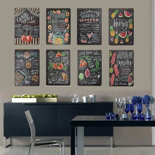 Foods/Drinking Kitchen Tin Sign Decor Metal Plate Wall Pub Restaurant Cafe Home Art Decor Vintage Billboard Iron Poster