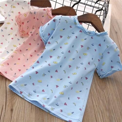 Summer Girls boys T-shirts Cotton Fruit full printing Short Sleeves Shirts Toddler Baby Tops Kids Clothes