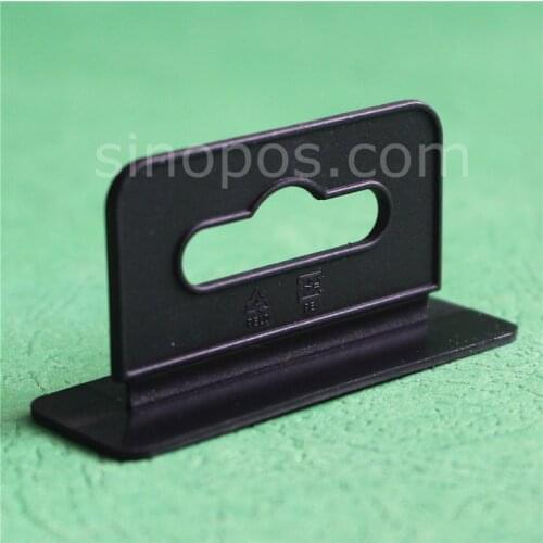 Molded Heavy Duty Hang Tabs, box package euro hanger slot hole black hanging tab merchandise header hook plastic display handle