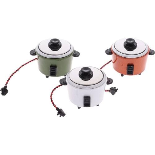 1pc New DIY Miniature White Black Rice Cooker Kitchen Accessories Decoration Craft For 1:12 Dollhouse Accessory Kids Toys