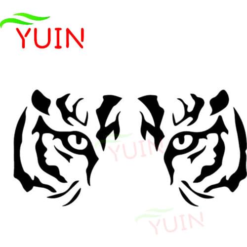 Tiger Eye Fashion Car Sticker Window Decoration Personality PVC Waterproof Sunscreen Decal Black/White/Red/Laser/Silver