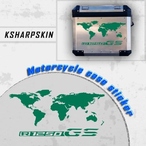 Motorcycle Aluminum Side Box Case Reflective sticker Decal Kit World Adventure Map sign For BMW R1250GS R 1250GS R1250 GS