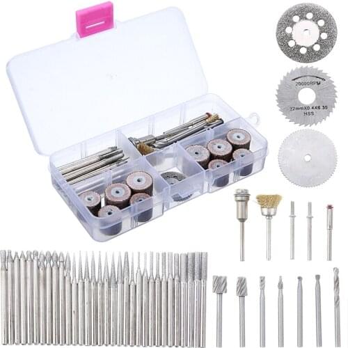 Durable 58Pcs Electric Grinding Rotary Tool Accessories Kit Cutting Polishing Drill Bit Rotating Polishing Kit with Box
