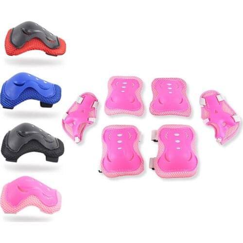 6PCS Knee Elbow Pads Support Protector Rubber Elastic Belt Kneepad Bandage for Children/Youth Roller Skating Cycling Running h