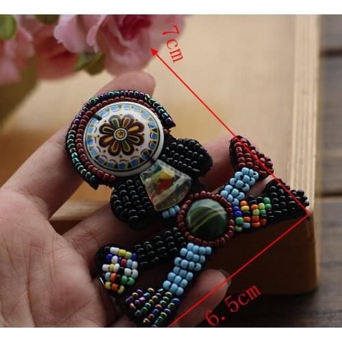 1Piece DIY Handmade Diamonds Beaded Patches For Clothes Heavy Beaded Brooches Wedding Badges Epaulet for Clothing LSHB447