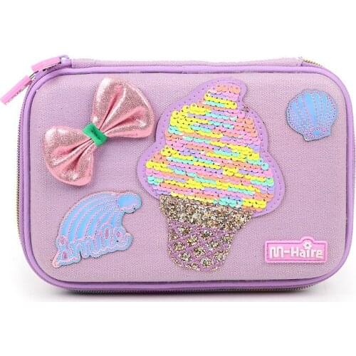 2021 New freeshipping EVA denim ice cream Pencil case cartoon kawaii cute waterproof Stationery box pen case