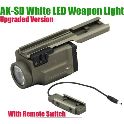 NEW AK-SD Weapon Light ZENIT 2P-KLESH Tactical LED White Light with Remote Switch and Integrated 20mm Weaver Rail