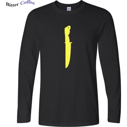 Autumn New 100% Cotton T SHIRT Men Slogan Anti-Knife Political Optical Illusion T shirt Protest Graphic Tee Free Shipping