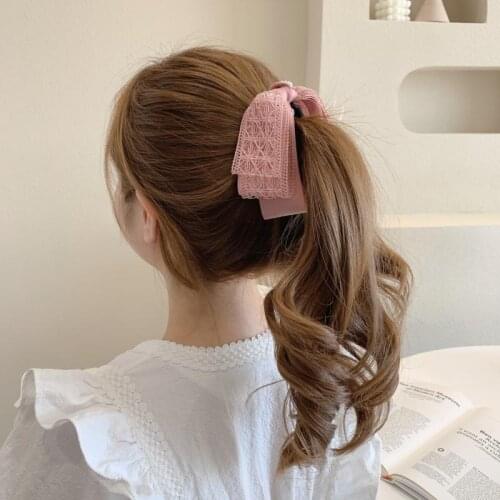 Koreas new college style sweet day big bow hollow banana clip vertical clip ponytail clip hairpin hair accessories headdress