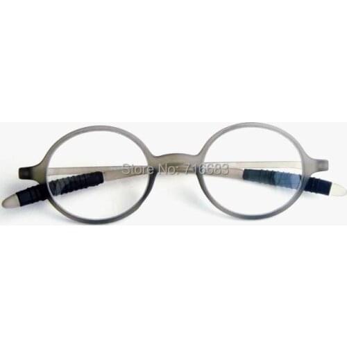 TR-90 Round ultra-light Grey Men Eyeglass Frame Reading glasses Vintage Retro Magnifying Reader For Near Strength +1 +1.0
