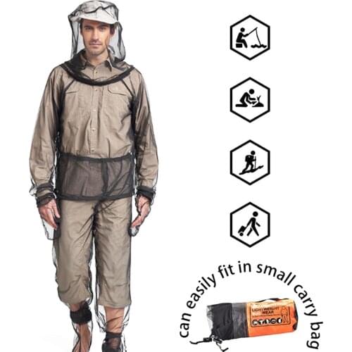 Fishing Clothes Mesh Hooded Mosquito-proof Suit Outdoor Adventure Insect-proof Clothing Set Camping Hiking Anti-mosquito Clothes