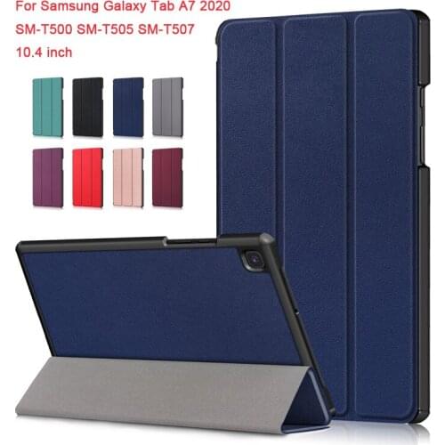 Solid Color case For Samsung Galaxy Tab A7 2020 SM-T500 SM-T505 SM-T507 10.4 inch Slim Folding Stand Cover with Auto Wake Sleep