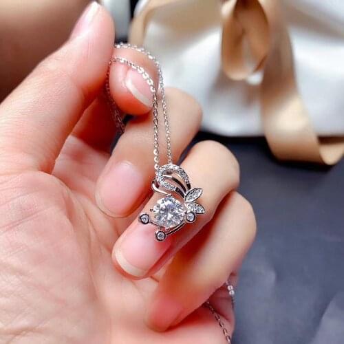 2020 new style moissanite necklace for women jewelry 925 silver shiny gem family union necklace couple love gift