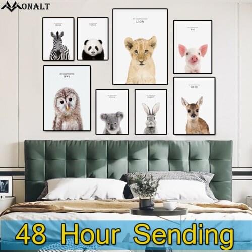 Panda Giraffe lion poster abstract Canvas Painting wall art for childrens room Decoration picture Nordic Modern art painting