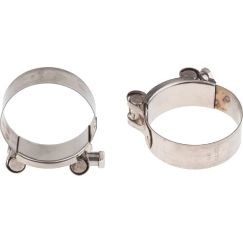 Pair Exhaust Pipe Clamp Clip Fits For 64-67mm Motorcycle Muffler Silencer