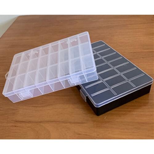 Practical 24 Grids Compartment Plastic Storage Box Jewelry Earring Bead Screw groceries Holder Case Display Organizer Container