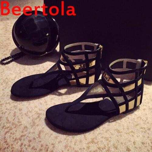 Newest Concise Womens Sandals Open Toe Zipper Flats Bottom Shoes Women Breathable Mixed Color Casual Ladies Summer Beach