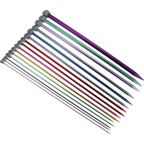 35cm knitting needles 30pcs / set knitting needles straight aluminum crochet hooks knitting needles single head high quality