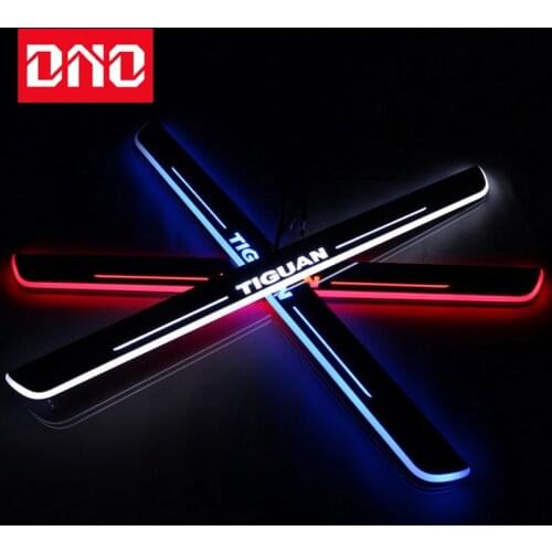 DNO Trim Pedal LED Car Light Door Sill Scuff Plate Pathway Dynamic Welcome Lamp For Volkswagen VW Tiguan 2016 2017 2018