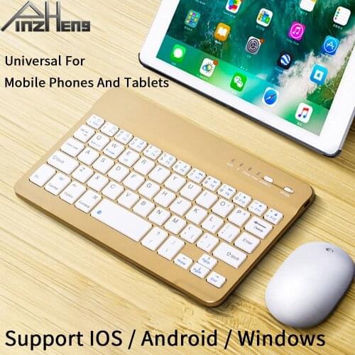 PINZHENG Slim Wireless Bluetooth Keyboard For iPad Tablet Laptop Smartphone Universal Mini Keyboard For IOS Android System Phone