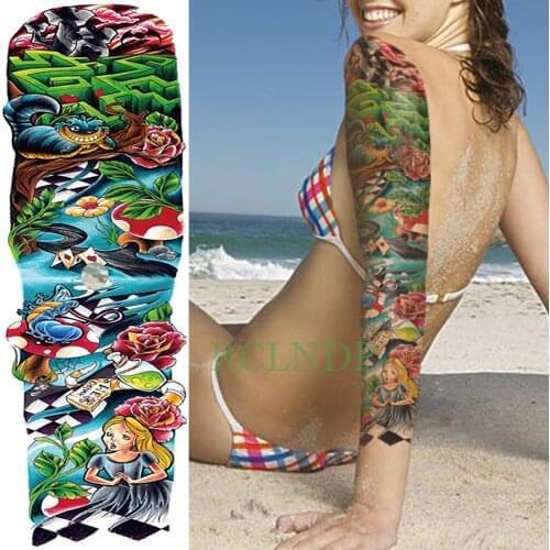 Waterproof Temporary Tattoo Stickers rose princess flower full arm body art tattoos fake tatto back flash tatoo for men women