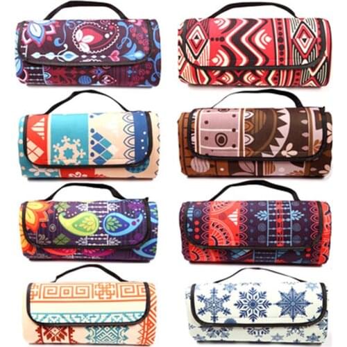 High Quality Waterproof Foldable Outdoor Camping Picnic Mat Retro Printed Beach Blanket Baby Sleeping Multiplayer Tourist Mat