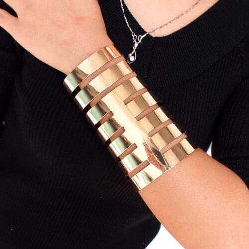 Women Large Alloy Opened Cuff Bangles Fashion Party Casual Bracelets Statement Jewelry Pulseiras UKMOC