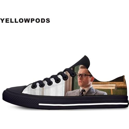 Flats Classic Canvas Shoes Hot Cool Vogue Handiness Action Adventure Movie Kingsman Women Woman Black Flats Casual Fashion Shoes