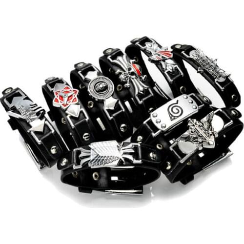 1PCS NEW Cartoon Anime Gift Attack on Titan Bracelet Black Butler Fairy Tail Death Note Wrist Red Cloud Cosplay Fans
