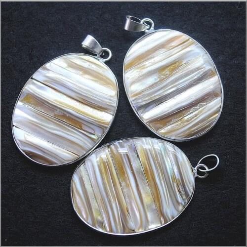 Natural shell pendants mother of pearl pendant oval shape size 43x33mm new arrived with factory top designs for women necklace