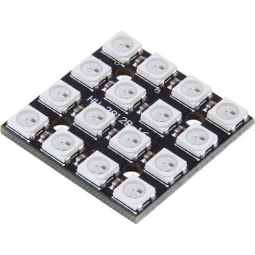 16-bit WS2812B Square Light Board RGB LED Full Color Driver Color Light Development Board Lamp Panel Module
