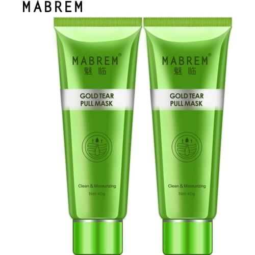 2PCS MABREM Gold Blackhead Remove Stains Shrink Pore Improve Rough Skin Acne Depth Replenishment Moisturizing Oil-Control Mask