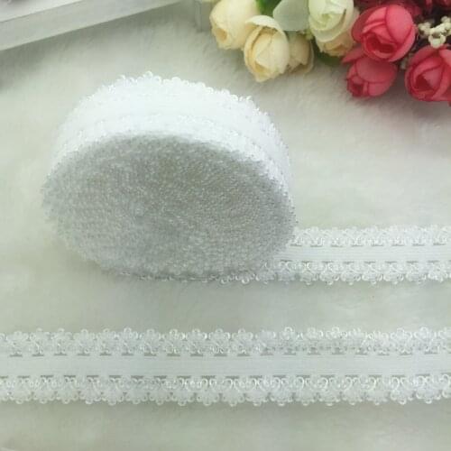 5yards/lot 3/4" 20mm Multirole White Fold Over Elastic Spandex Lace Band Ties Hair Accessories Lace Trim Sewing Notion
