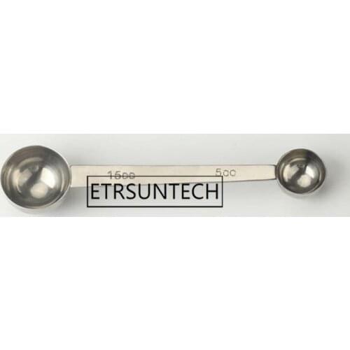 50pcs Coffee Spoon Cooking Home Multifunctional Double Bean Powder Stainless Steel Kitchen Measuring Scale Tools Tea