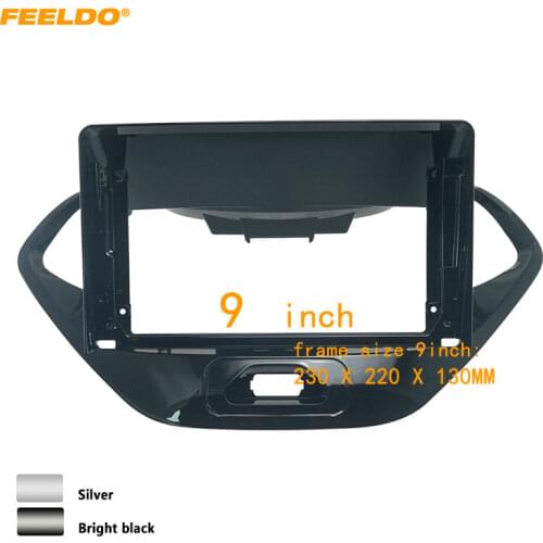 FEELDO Car 9 Inch Audio Face Plate Fascia Frame For Ford Figo Aspire 2019 2Din Big Screen Radio Stereo Panel Dash Mount Frame