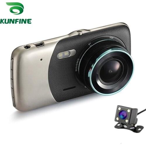 KUNFINE 3"FULL HD 1080P Recording Dash Cam Car DVR Rear View Camera Video Recorder Dual Cameras Recording Wide Angle 170