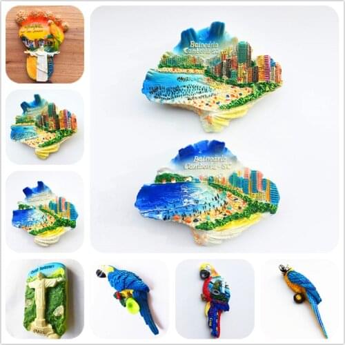 Brazil Barcelona scenery 3D Fridge Magnets Tourism Souvenir Refrigerator Magnetic Sticker Collection Handicraft Gift