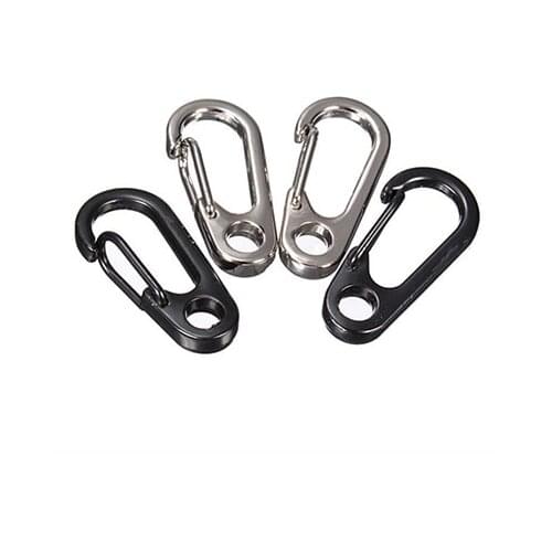 5pcs Spring Hooks Lock Hole D Shape Carabiner D-Ring Key Chain Keychain Clip Hook Outdoor Climbing Mountaineering Buckle