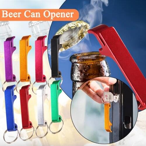 Portable Beer Bottle Opener Keychain Pocket Aluminum Beer Can Opener Beer Bar Tool Gadgets Summer Beverage Beer Accessories